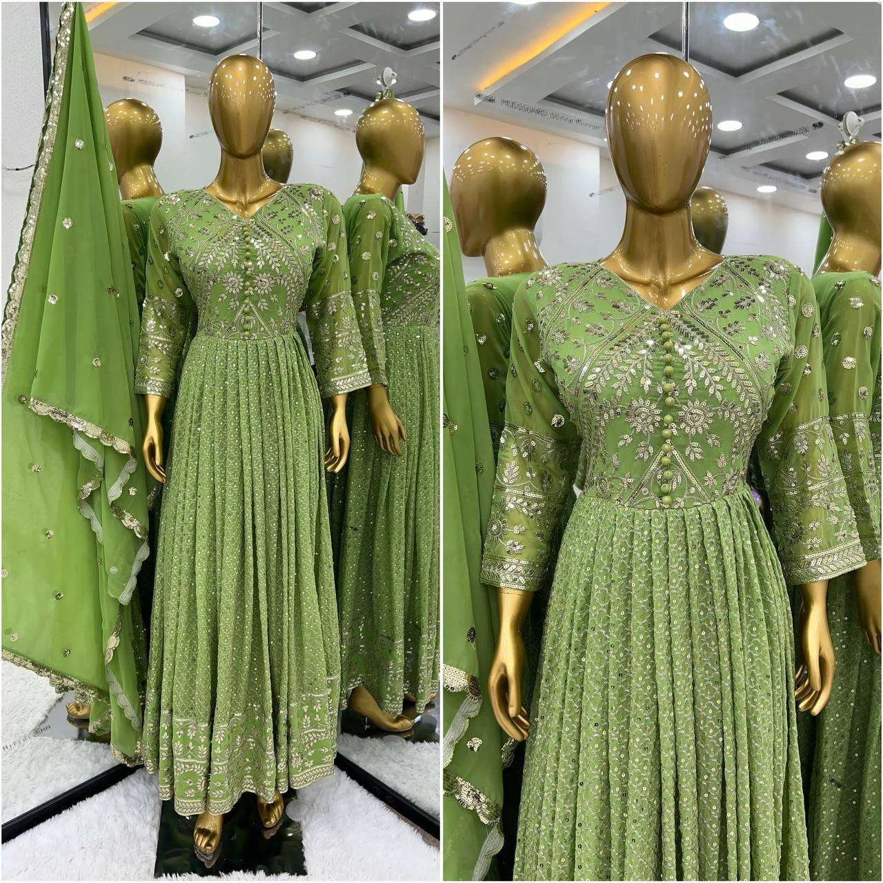 Vardan Ethnic Sr 1628 Faux Georgette Wholesale Gown Set